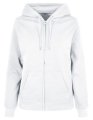 Dames Hooded Sweater Build Your Brand Basic Full Zip Wit